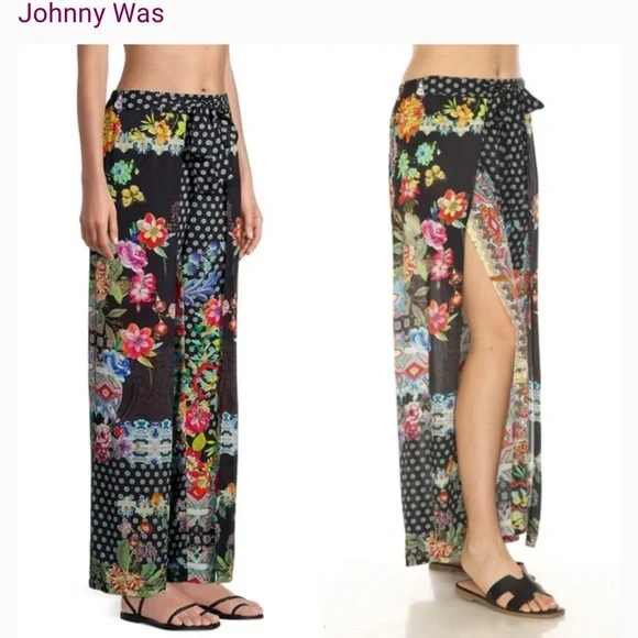 Johnny Was Multicolor Floral Patchwork Pants - Picture 11 of 14